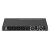 Rear top view of Netgear M4350-44M4X4V managed AV network switch with 48 ports and multi-gig PoE++ support.