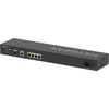 Rear view of Netgear PR460X 6-port 10G/2.5G dual-WAN pro router showing multiple Ethernet ports and sleek design.
