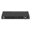 Rear top view of the Netgear M4350-16V4C 16-port 25G SFP28 managed AV network switch with multiple ports and ventilation.