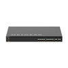 Front view of Netgear VSM4320C fully managed switch with 16 SFP28 ports and 4 QSFP28 100G ports, TAA compliant.