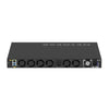 Rear view of Netgear VSM4320C managed switch showing 16 SFP28 25G ports and 4 QSFP28 100G ports.