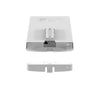 Netgear WAX608Y AX1800 dual-band Wi-Fi 6 outdoor wireless access point with back view showing ports and antenna connections.