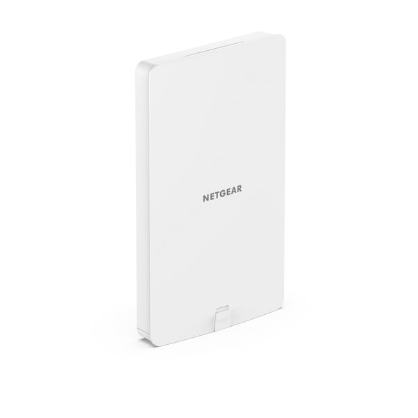 Netgear WAX608Y AX1800 dual-band outdoor Wi-Fi 6 wireless access point front right view showing antenna and ports. – image 2