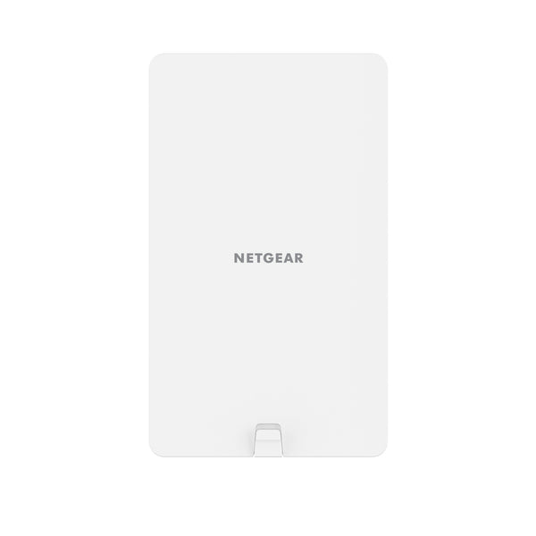 Netgear WAX608Y AX1800 dual-band outdoor Wi-Fi 6 wireless access point front view with antenna and sleek design – image 1