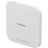 Netgear WAX610 AX1800 dual-band PoE wireless access point with front and right perspective, cloud-managed networking device
