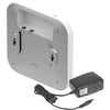Rear right view of Netgear AX1800 wireless dual-band 2.5 Gigabit managed access point with Ethernet ports and ventilation.