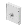 Netgear WAX610W AX1800 dual-band Wi-Fi 6 access point viewed from the back left side, showcasing its design and ports.