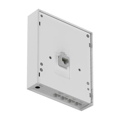 Netgear WAX610W AX1800 dual-band Wi-Fi 6 access point shown from back right bottom angle