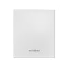 Netgear WAX610W AX1800 dual-band Wi-Fi 6 access point front view showing sleek black design with LED indicators.