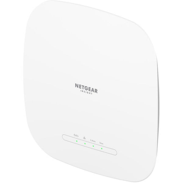 Netgear WAX618 AX3000 dual-band wireless access point with sleek front design, mounted on a wall for robust Wi-Fi coverage. – image 3