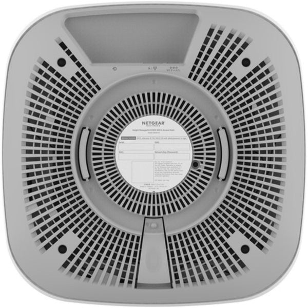 Rear view of Netgear WAX618 AX3000 wireless dual-band access point, showing ports and antennas for enhanced connectivity. – image 5