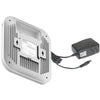 Rear left view of Netgear WAX620PA AX3600 wireless dual-band access point with Power over Ethernet port and ventilation.