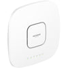 Front view of Netgear WAX638E AXE7800 wireless tri-band access point showing its sleek design and status LED indicators.