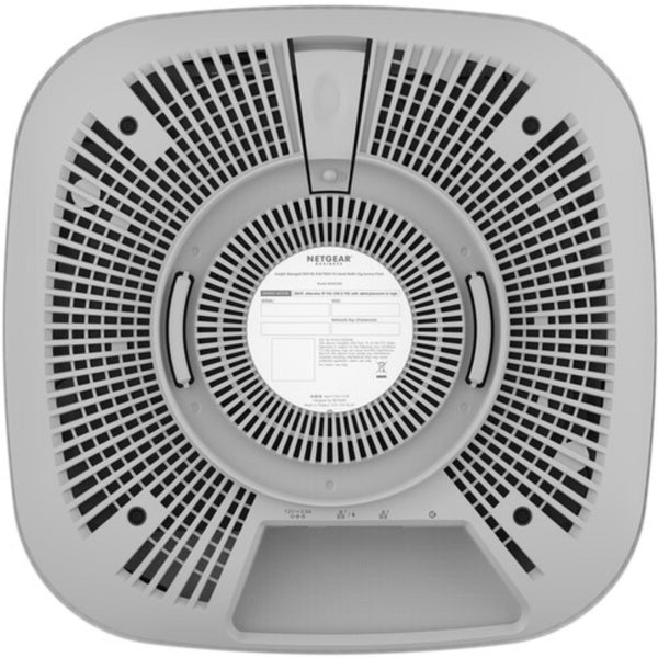Rear view of Netgear WAX638E AXE7800 wireless tri-band access point, showing ports and antenna connections. – image 5