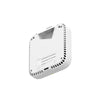 Netgear Cloud Managed WiFi 7 Access Point, back left view showing ports and sleek design for wireless networking.