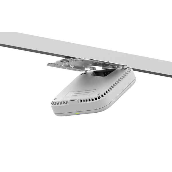 Netgear Cloud Managed WiFi 7 Access Point installed on ceiling, showcasing sleek design and connectivity features. – image 7