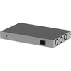 Rear view of Netgear XS516TM 16-port 10G managed network switch showing ports and ventilation for high-speed data transfer.