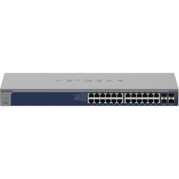 Front view of Netgear XS724TM 24-port 10G managed network switch showing ports and LED indicators. – image 2