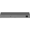 Rear view of Netgear XS724TM 24-port 10G managed network switch showing multiple Ethernet ports and connection indicators.
