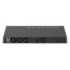Rear top view of Netgear M4350-24F4V 24-port 10G SFP+ managed AV network switch with multiple ports and ventilation.