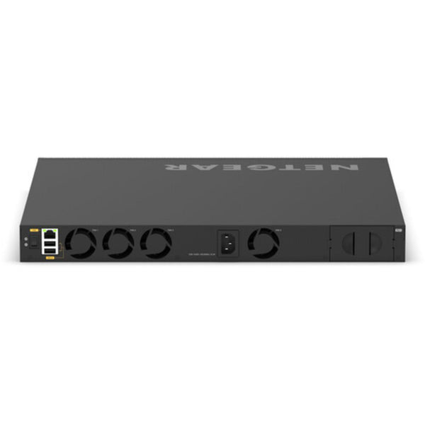 Rear top view of Netgear M4350-24F4V 24-port 10G SFP+ managed AV network switch with multiple ports and ventilation. – image 7