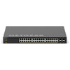 Front top view of the Netgear M4350-36X4V 36-port 10G PoE++ managed AV network switch with multiple Ethernet ports and status LEDs.