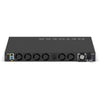Rear top view of Netgear M4350-36X4V managed AV network switch with 36 10G PoE++ ports and ventilation.