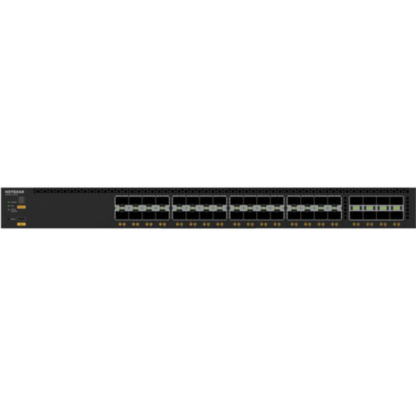 Front view of Netgear M4350-32F8V managed network switch with 32 ports, including 10G SFP+ ports for high-speed connectivity. – image 2
