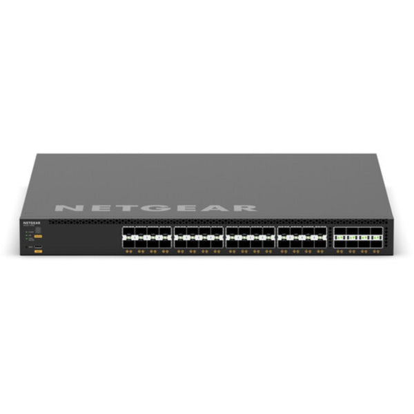 Front top view of Netgear M4350-32F8V managed network switch with 32 ports and 10G SFP+ ports. – image 1