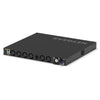 Rear left isometric view of Netgear M4350-32F8V managed 32-port 10G SFP+ AV network switch showing ports and Ethernet interfaces.