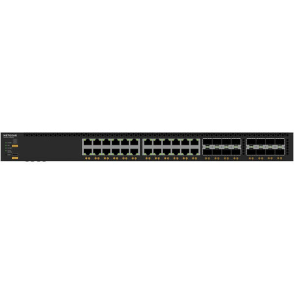 Front view of the Netgear M4350 XSM4340V 40-port managed switch with multi-gig PoE++ capabilities. – image 2