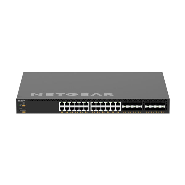Netgear M4350-24X8F8V fully managed switch with 24 10G/Multi-Gig ports, SFP+ and SFP28, PoE++, front view image – image 2