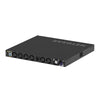 Rear view of Netgear M4350-24X8F8V fully managed switch showing 24 10G/Multi-Gig ports, SFP+ and SFP28 ports, and power connections.