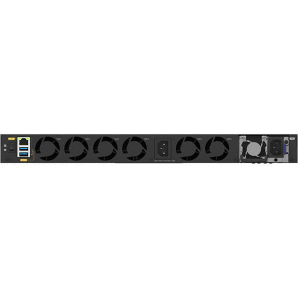 Rear view of Netgear M4350-40X4C 40-port 10G PoE++ managed AV network switch showing ports and connection interfaces. – image 8
