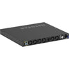 Rear right isometric view of Netgear M4350-40X4C 40-port 10G PoE++ managed AV network switch with multiple Ethernet ports.