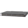 Front right view of Netgear M4300-48X 48-port 10G managed network switch with SFP+ ports, showcasing its multiple network interfaces.
