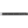 Front view of Netgear M4300-48X managed network switch with 48 ports and SFP+ connectors, showcasing its professional hardware design.