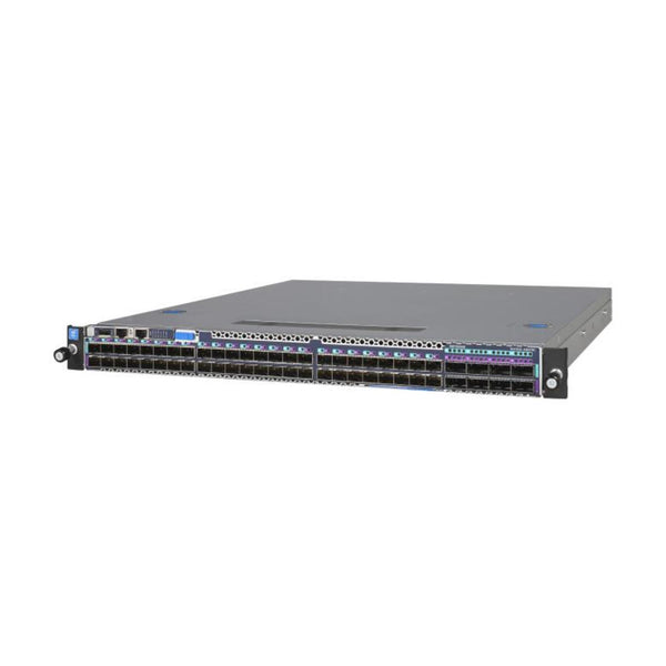 Front view of Netgear M4500-48XF8C managed switch showing 48 SFP28 ports and 8 QSFP28 ports for high-speed network connectivity. – image 3