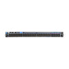 Netgear M4500-48XF8C managed switch with 48 SFP28 ports and 8 QSFP28 100G ports, front view showing port labels and hardware layout.