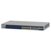 Netgear ProSafe GS728TPP 24-port Gigabit PoE+ managed network switch with front right angle view