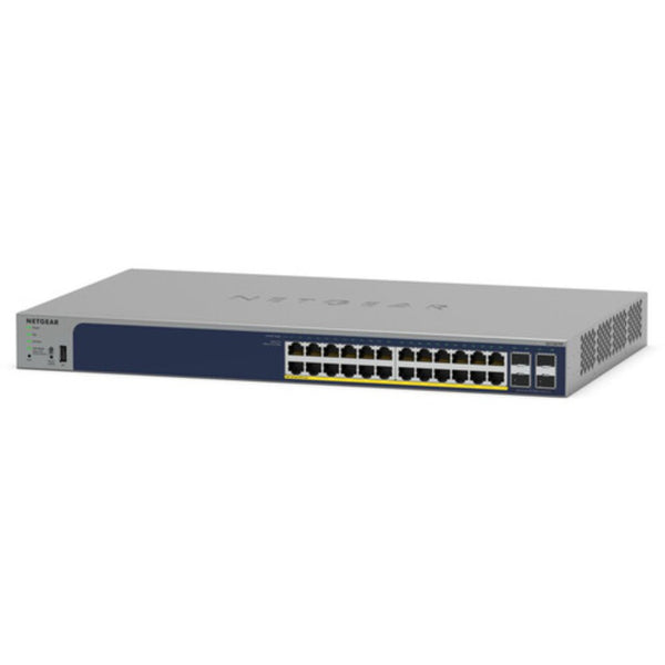 Netgear ProSafe GS728TPP 24-port Gigabit PoE+ managed network switch with front right angle view – image 3