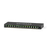 Netgear GS316EPP 16-port Gigabit PoE+ managed network switch with SFP ports, shown from a left perspective.