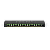 Netgear GS316EPP 16-port Gigabit PoE+ managed switch with SFP ports, shown from top front view.