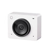 OBSBOT Meet 2 AI-powered 4K webcam in cloud white, front-left side view showing sleek design and camera lens.
