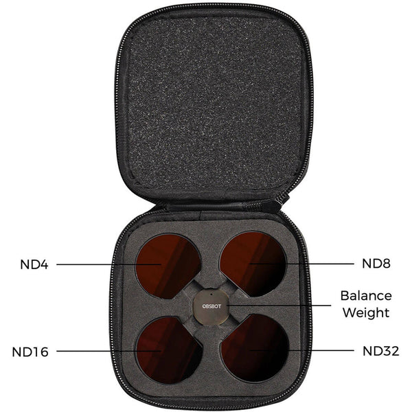 OBSBOT ND filter set for Tail Air PTZ camera, 4-pack lens filters for reducing glare and achieving balanced exposure. – image 2