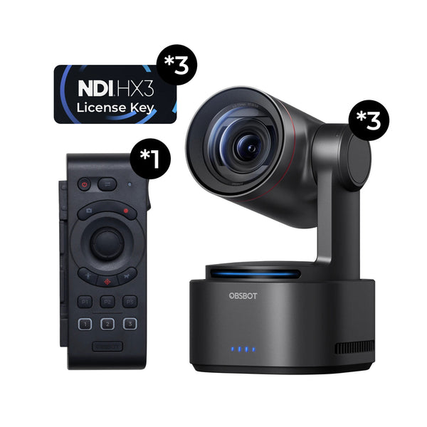  OBSBOT Tail 2 Multicam Comboi  showcasing AI-powered 4K PTZR cameras for multi-camera live production