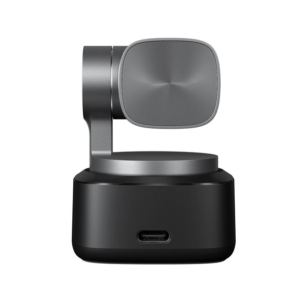 Black OBSBOT TINY 2 shown from the back on a white background. – image 6