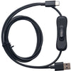 OBSBOT USB-A to USB-C Data Power Cable with On/Off Switch Full View