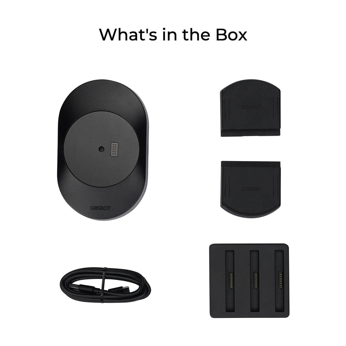 Complete set of power and charging accessories included with the OBSBOT Play-More Combo, shown clearly to eliminate accessory guesswork. – image 2