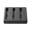 Multi-slot charging hub for OBSBOT intelligent batteries. Charges multiple batteries from a single power source to keep spares ready between sessions.